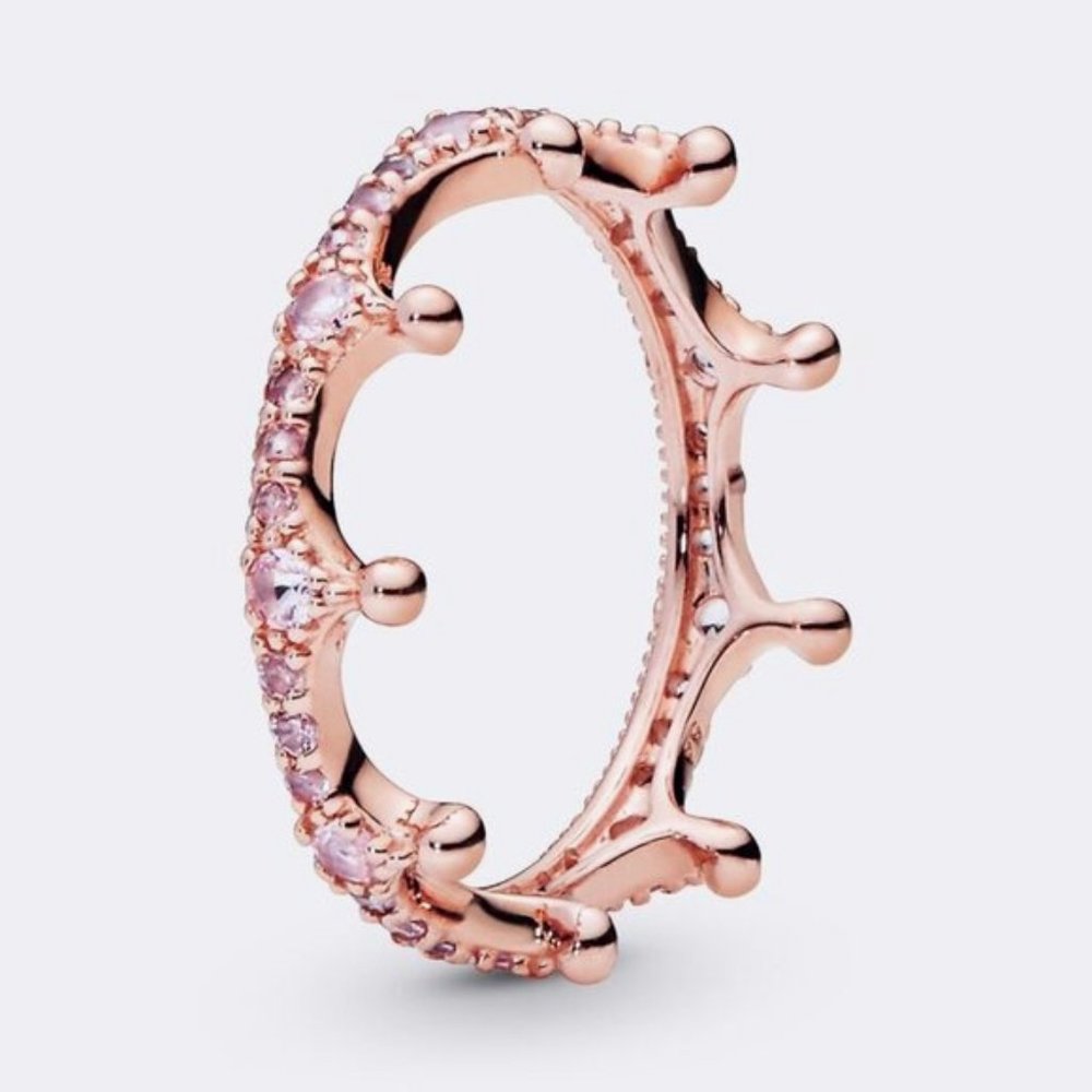 Pandora Pink Sparkling Crown Ring